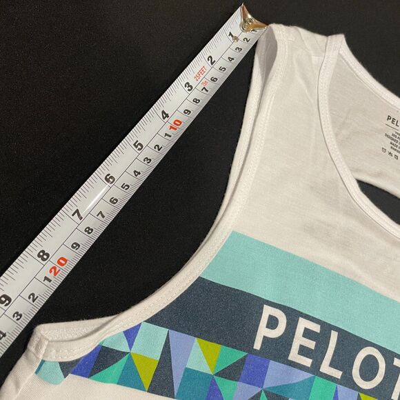 ~ Peloton Sm Spring Geo Tank Slash-Back Top Logo Accents Multicolor Small Womens - Picture 9 of 15